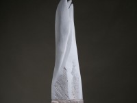 foglie,2022 trani e marmo bianco cm.63x11x12
